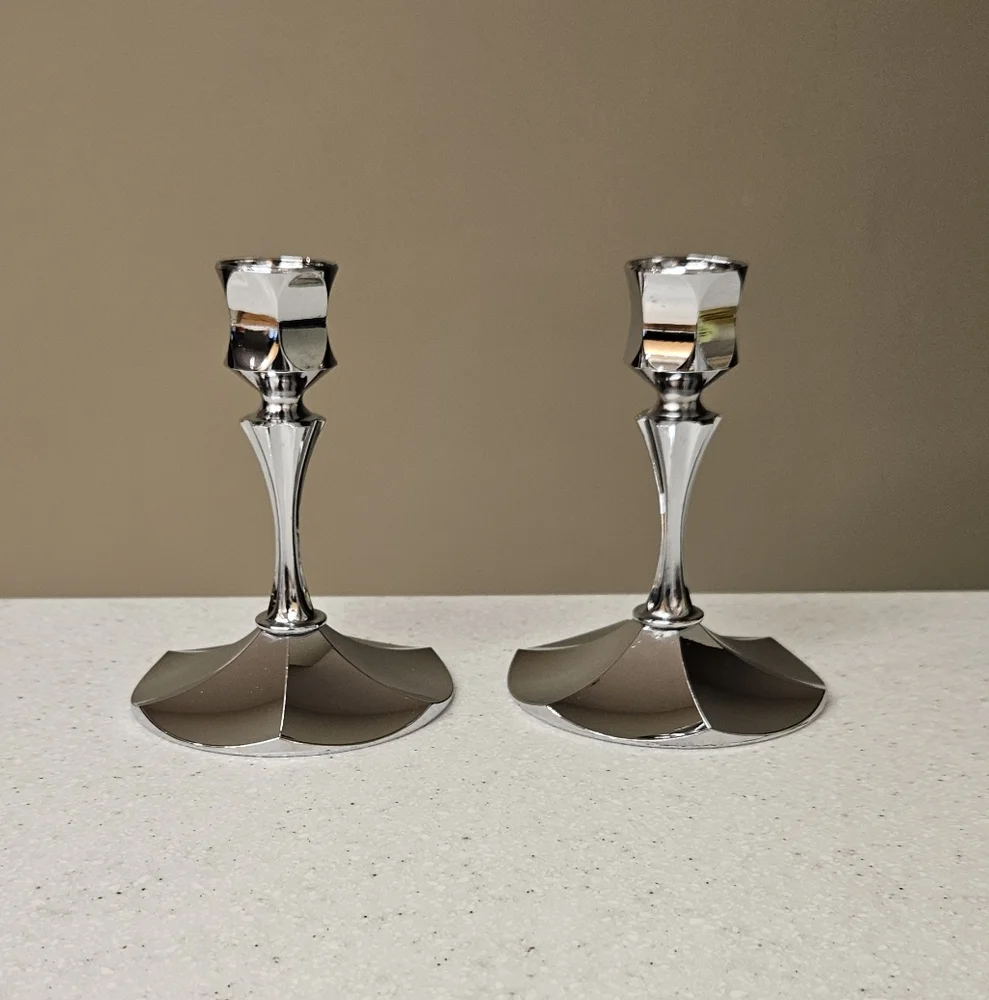 Irvinware Chrome Candlesticks